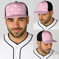 Pink Palaka Quilt Hawaii Baseball Net Cap Traditional Hawaii-plaid Pattern - Polynesian Pride