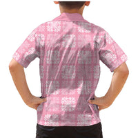 Pink Palaka Quilt Hawaii Family Matching Mermaid Dress and Hawaiian Shirt Traditional Hawaii-plaid Pattern LT14 - Polynesian Pride