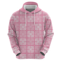 Pink Palaka Quilt Hawaii Hoodie Traditional Hawaii-plaid Pattern - Polynesian Pride