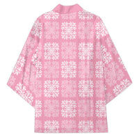 Pink Palaka Quilt Hawaii Kimono Traditional Hawaii-plaid Pattern - Polynesian Pride