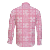 Pink Palaka Quilt Hawaii Long Sleeve Button Shirt Traditional Hawaii-plaid Pattern - Polynesian Pride