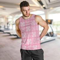 Pink Palaka Quilt Hawaii Men Tank Top Traditional Hawaii-plaid Pattern - Polynesian Pride