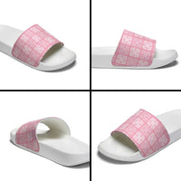 Pink Palaka Quilt Hawaii Slide Sandals Traditional Hawaii-plaid Pattern - Polynesian Pride