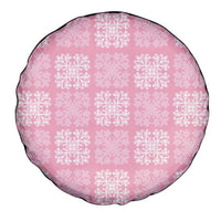 Pink Palaka Quilt Hawaii Spare Tire Cover Traditional Hawaii-plaid Pattern - Polynesian Pride