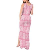 Pink Palaka Quilt Hawaii Tank Maxi Dress Traditional Hawaii-plaid Pattern - Polynesian Pride