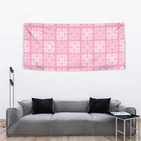 Pink Palaka Quilt Hawaii Tapestry Traditional Hawaii-plaid Pattern - Polynesian Pride