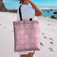 Pink Palaka Quilt Hawaii Tote Bag Traditional Hawaii-plaid Pattern - Polynesian Pride