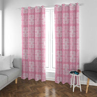 Pink Palaka Quilt Hawaii Window Curtain Traditional Hawaii-plaid Pattern - Polynesian Pride
