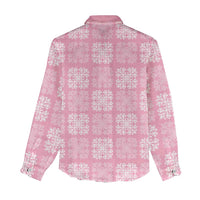 Pink Palaka Quilt Hawaii Women Casual Shirt Traditional Hawaii-plaid Pattern - Polynesian Pride
