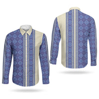 Mabuhay Philippines Festival Couples Matching Off The Shoulder Long Sleeve Dress and Long Sleeve Button Shirt Yakan Modern Filipiniana Inspired LT14 - Polynesian Pride