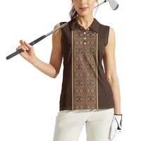 Mabuhay Philippines Festival Women Sleeveless Polo Shirt Tnalak Modern Filipiniana Inspired LT14 - Polynesian Pride