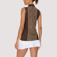 Mabuhay Philippines Festival Women Sleeveless Polo Shirt Tnalak Modern Filipiniana Inspired LT14 - Polynesian Pride