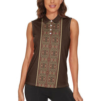 Mabuhay Philippines Festival Women Sleeveless Polo Shirt Tnalak Modern Filipiniana Inspired LT14 - Polynesian Pride