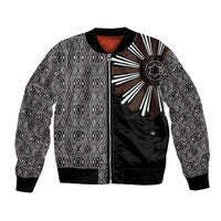 Mabuhay Philippines Festival Bomber Jacket Araw Tnalak Modern Filipiniana Inspired LT14 Unisex Black - Polynesian Pride