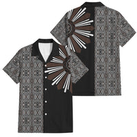 Mabuhay Philippines Festival Family Matching Mermaid Dress and Hawaiian Shirt Araw Tnalak Modern Filipiniana Inspired LT14 Dad's Shirt - Short Sleeve Black - Polynesian Pride