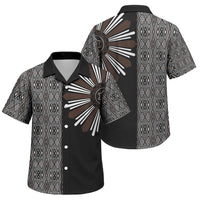 Mabuhay Philippines Festival Family Matching Puletasi and Hawaiian Shirt Araw Tnalak Modern Filipiniana Inspired LT14 Son's Shirt Black - Polynesian Pride