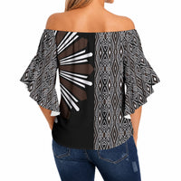Mabuhay Philippines Festival Off Shoulder Wrap Waist Top Araw Tnalak Modern Filipiniana Inspired LT14 - Polynesian Pride