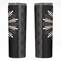 Mabuhay Philippines Festival Skinny Tumbler Araw Tnalak Modern Filipiniana Inspired LT14 Black - Polynesian Pride