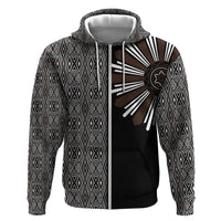 Mabuhay Philippines Festival Zip Hoodie Araw Tnalak Modern Filipiniana Inspired LT14 Zip Hoodie Black - Polynesian Pride
