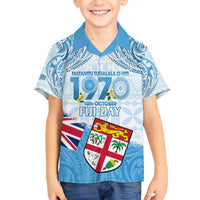 Fiji Day 1970 Family Matching Off Shoulder Short Dress and Hawaiian Shirt Proud To Be A Fijian Tapa Pattern