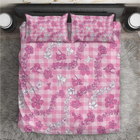 Alaka Aloha Hawaii Bedding Set Plumeria Lei With Palaka Motif - Polynesian Pride