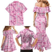 Alaka Aloha Hawaii Family Matching Mermaid Dress and Hawaiian Shirt Plumeria Lei With Palaka Motif LT14 - Polynesian Pride