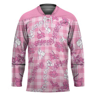 Alaka Aloha Hawaii Hockey Jersey Plumeria Lei With Palaka Motif - Polynesian Pride