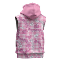 Alaka Aloha Hawaii Sleeveless Zip Hoodie Plumeria Lei With Palaka Motif - Polynesian Pride