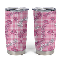 Alaka Aloha Hawaii Tumbler Cup Plumeria Lei With Palaka Motif - Polynesian Pride