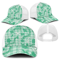 Omaomao Aloha Hawaii Baseball Net Cap Plumeria Lei With Palaka Motif - Polynesian Pride