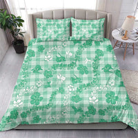 Omaomao Aloha Hawaii Bedding Set Plumeria Lei With Palaka Motif - Polynesian Pride