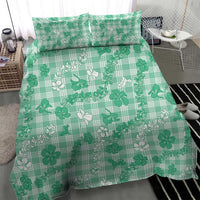 Omaomao Aloha Hawaii Bedding Set Plumeria Lei With Palaka Motif - Polynesian Pride