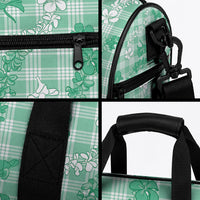 Omaomao Aloha Hawaii Duffle Bag Plumeria Lei With Palaka Motif