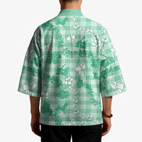 Omaomao Aloha Hawaii Kimono Plumeria Lei With Palaka Motif - Polynesian Pride
