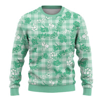 Omaomao Aloha Hawaii Ugly Christmas Sweater Plumeria Lei With Palaka Motif - Polynesian Pride