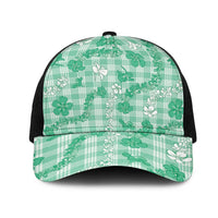 Omaomao Aloha Hawaii Mesh Trucker Cap Plumeria Lei With Palaka Motif - Polynesian Pride