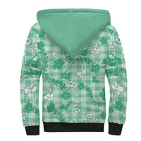 Omaomao Aloha Hawaii Sherpa Hoodie Plumeria Lei With Palaka Motif - Polynesian Pride