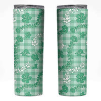 Omaomao Aloha Hawaii Skinny Tumbler Plumeria Lei With Palaka Motif - Polynesian Pride