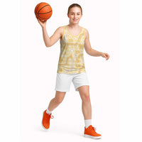 Melemele Aloha Hawaii Basketball Jersey Plumeria Lei With Palaka Motif - Polynesian Pride