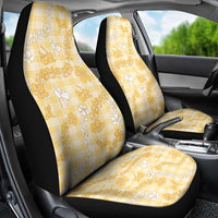 Melemele Aloha Hawaii Car Seat Cover Plumeria Lei With Palaka Motif - Polynesian Pride