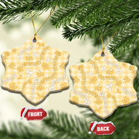 Melemele Aloha Hawaii Ceramic Ornament Plumeria Lei With Palaka Motif - Polynesian Pride