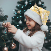 Melemele Aloha Hawaii Christmas Santa Hat Plumeria Lei With Palaka Motif - Polynesian Pride