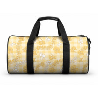 Melemele Aloha Hawaii Duffle Bag Plumeria Lei With Palaka Motif