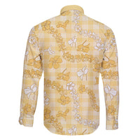 Melemele Aloha Hawaii Family Matching Puletasi and Hawaiian Shirt Plumeria Lei With Palaka Motif - Polynesian Pride