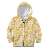 Melemele Aloha Hawaii Kid Hoodie Plumeria Lei With Palaka Motif - Polynesian Pride