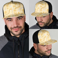 Melemele Aloha Hawaii Mesh Trucker Cap Plumeria Lei With Palaka Motif - Polynesian Pride