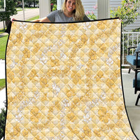 Melemele Aloha Hawaii Quilt Plumeria Lei With Palaka Motif LT14 Yellow - Polynesian Pride