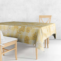 Melemele Aloha Hawaii Tablecloth Plumeria Lei With Palaka Motif - Polynesian Pride