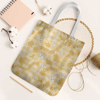 Melemele Aloha Hawaii Tote Bag Plumeria Lei With Palaka Motif - Polynesian Pride