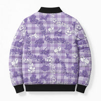 Poni Aloha Hawaii Bomber Puffer Jacket Plumeria Lei With Palaka Motif - Polynesian Pride
